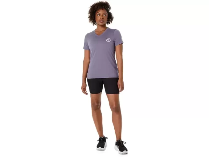 CAMISETA ASICS NATURE DE MANGA CORTA CON CUELLO EN V PARA MUJER CAMISETA ASICS NATURE DE MANGA CORTA CON CUELLO EN V PARA MUJER
