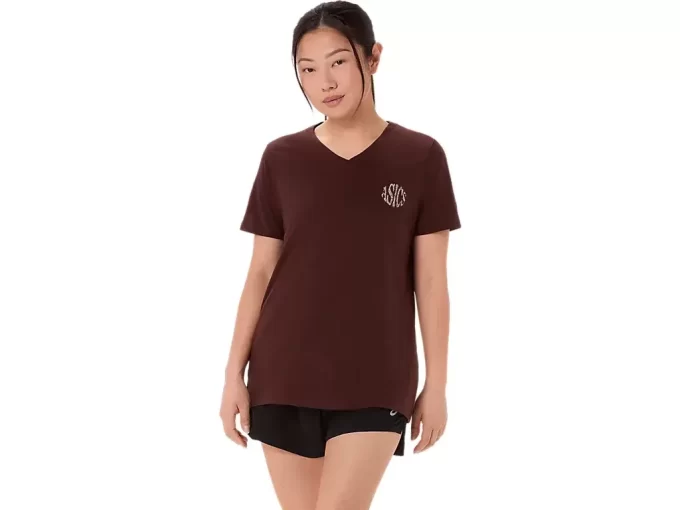 CAMISETA ASICS NATURE DE MANGA CORTA CON CUELLO EN V PARA MUJER CAMISETA ASICS NATURE DE MANGA CORTA CON CUELLO EN V PARA MUJER