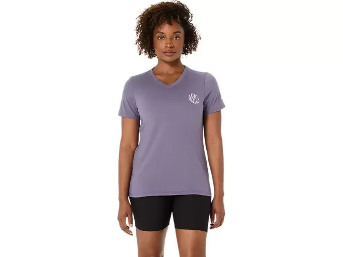 CAMISETA ASICS NATURE DE MANGA CORTA CON CUELLO EN V PARA MUJER CAMISETA ASICS NATURE DE MANGA CORTA CON CUELLO EN V PARA MUJER