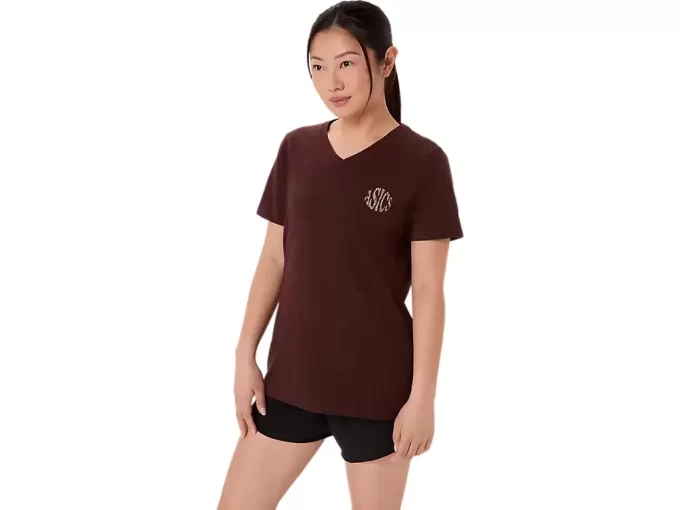 CAMISETA ASICS NATURE DE MANGA CORTA CON CUELLO EN V PARA MUJER CAMISETA ASICS NATURE DE MANGA CORTA CON CUELLO EN V PARA MUJER