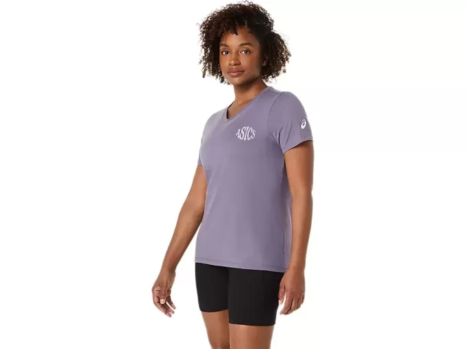 CAMISETA ASICS NATURE DE MANGA CORTA CON CUELLO EN V PARA MUJER CAMISETA ASICS NATURE DE MANGA CORTA CON CUELLO EN V PARA MUJER