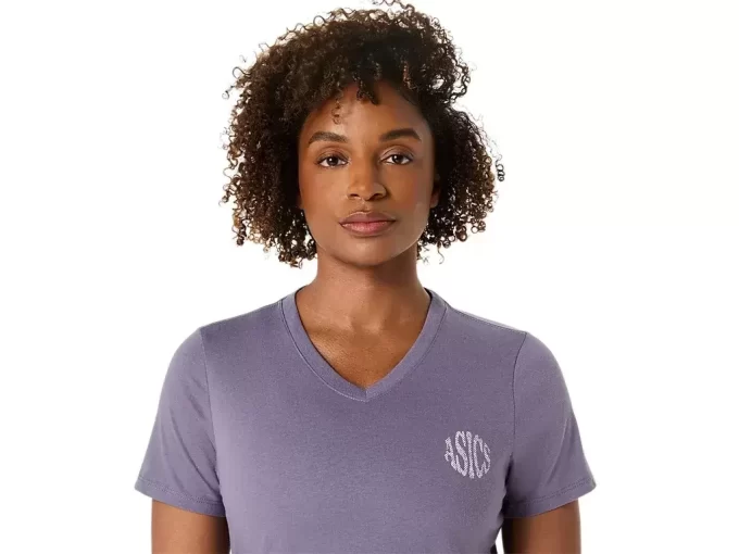 CAMISETA ASICS NATURE DE MANGA CORTA CON CUELLO EN V PARA MUJER CAMISETA ASICS NATURE DE MANGA CORTA CON CUELLO EN V PARA MUJER