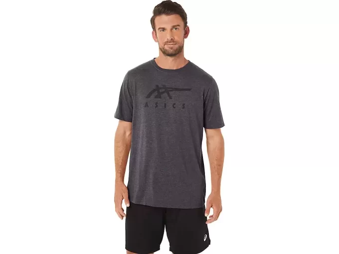 CAMISETA DE MANGA CORTA A RAYAS ASICS CAMISETA DE MANGA CORTA A RAYAS ASICS