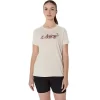 CAMISETA DE MANGA CORTA CON LETRAS FLORALES DE ASICS PARA MUJER CAMISETA DE MANGA CORTA CON LETRAS FLORALES DE ASICS PARA MUJER
