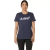 CAMISETA DE MANGA CORTA CON LETRAS FLORALES DE ASICS PARA MUJER CAMISETA DE MANGA CORTA CON LETRAS FLORALES DE ASICS PARA MUJER