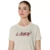 CAMISETA DE MANGA CORTA CON LETRAS FLORALES DE ASICS PARA MUJER CAMISETA DE MANGA CORTA CON LETRAS FLORALES DE ASICS PARA MUJER