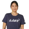 CAMISETA DE MANGA CORTA CON LETRAS FLORALES DE ASICS PARA MUJER CAMISETA DE MANGA CORTA CON LETRAS FLORALES DE ASICS PARA MUJER