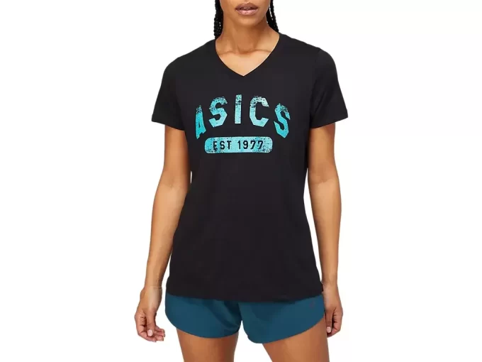 CAMISETA DE MANGA CORTA PARA MUJER EST. 1977 CON CUELLO EN V