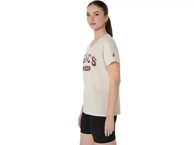 CAMISETA DE MANGA CORTA PARA MUJER EST. 1977 CON CUELLO EN V