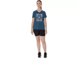 Camiseta de mujer con eslogan de girasol y cuello en pico