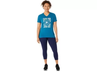 Camiseta de mujer con eslogan de girasol y cuello en pico