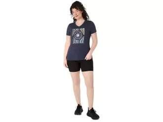 Camiseta de mujer con eslogan de girasol y cuello en pico