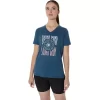 Camiseta de mujer con eslogan de girasol y cuello en pico