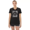 Camiseta de mujer con eslogan de girasol y cuello en pico