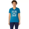Camiseta de mujer con eslogan de girasol y cuello en pico Camiseta de mujer con eslogan de girasol y cuello en pico
