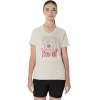 Camiseta de mujer con eslogan de girasol y cuello en pico Camiseta de mujer con eslogan de girasol y cuello en pico