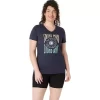 Camiseta de mujer con eslogan de girasol y cuello en pico Camiseta de mujer con eslogan de girasol y cuello en pico