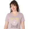Camiseta de mujer con eslogan de girasol y cuello en pico Camiseta de mujer con eslogan de girasol y cuello en pico
