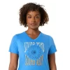 Camiseta de mujer con eslogan de girasol y cuello en pico Camiseta de mujer con eslogan de girasol y cuello en pico