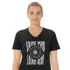 Camiseta de mujer con eslogan de girasol y cuello en pico