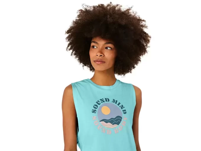 CAMISETA MUSCULAR ASICS CON ESLOGAN SUN IN THE SKY PARA MUJER