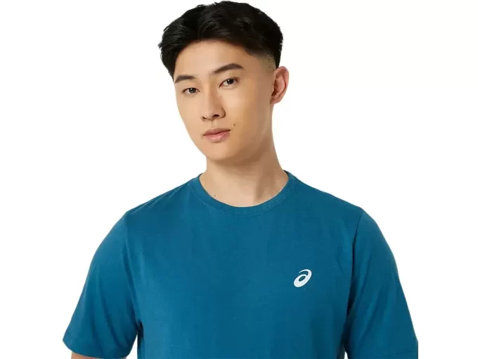 CAMISETA UNISEX ASICS DE MANGA CORTA CON ESTAMPADO DE MARGARITAS EN LA ESPALDA CAMISETA UNISEX ASICS DE MANGA CORTA CON ESTAMPADO DE MARGARITAS EN LA ESPALDA
