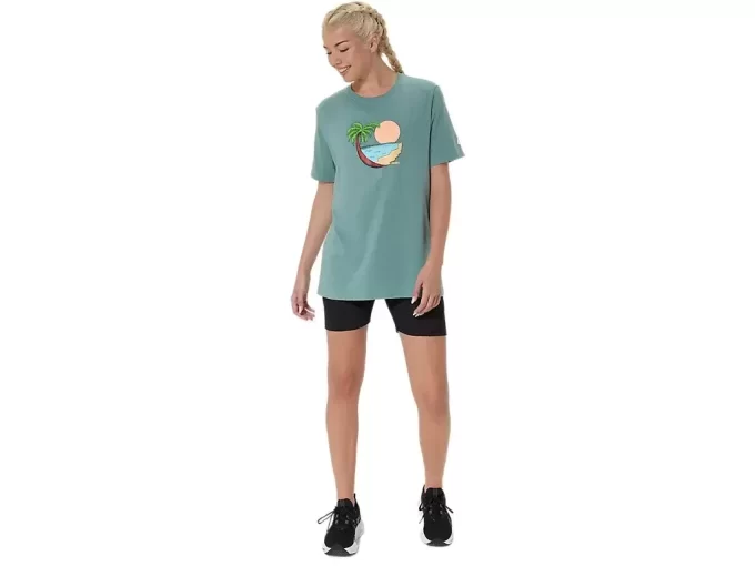 CAMISETA UNISEX ASICS PALM IN THE SUN DE MANGA CORTA CAMISETA UNISEX ASICS PALM IN THE SUN DE MANGA CORTA