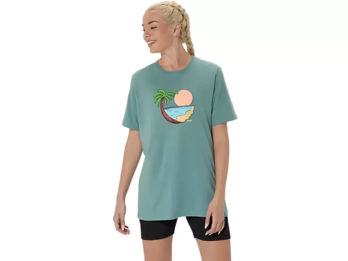 CAMISETA UNISEX ASICS PALM IN THE SUN DE MANGA CORTA CAMISETA UNISEX ASICS PALM IN THE SUN DE MANGA CORTA