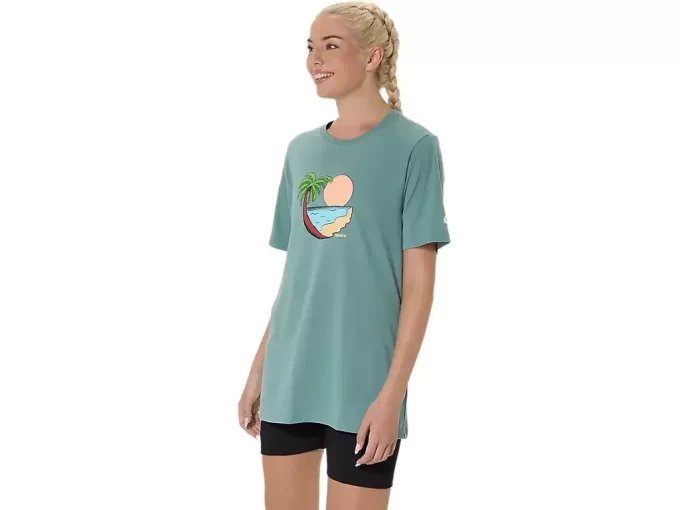 CAMISETA UNISEX ASICS PALM IN THE SUN DE MANGA CORTA CAMISETA UNISEX ASICS PALM IN THE SUN DE MANGA CORTA