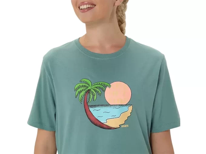CAMISETA UNISEX ASICS PALM IN THE SUN DE MANGA CORTA CAMISETA UNISEX ASICS PALM IN THE SUN DE MANGA CORTA